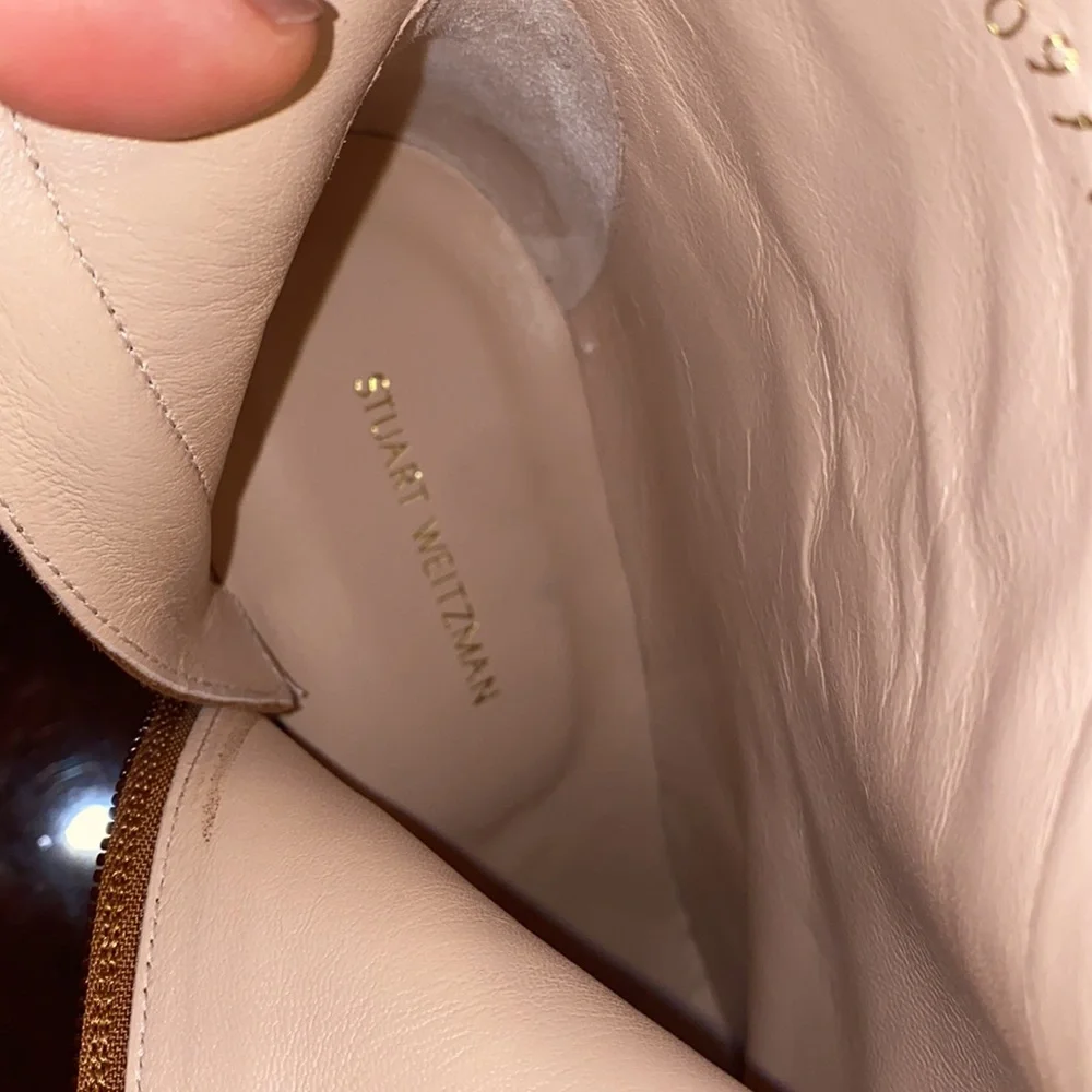 Brand New Stuart Weitzman Milla 60 Leather Bootie in Dark Tan - Picture 12 of 15